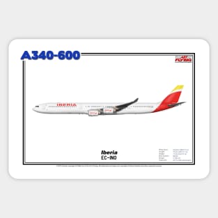 Airbus A340-600 - Iberia (Art Print) Sticker